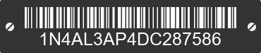 2013 NISSAN Altima 1N4AL3AP4DC287586 VIN decoded
