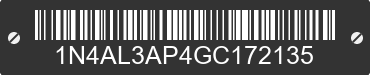 2016 NISSAN Altima 1N4AL3AP4GC172135 VIN decoded
