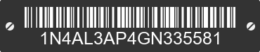 2016 NISSAN Altima 1N4AL3AP4GN335581 VIN decoded