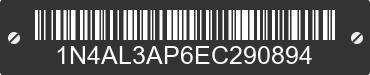 2014 NISSAN Altima 1N4AL3AP6EC290894 VIN decoded
