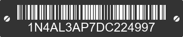 2013 NISSAN Altima 1N4AL3AP7DC224997 VIN decoded
