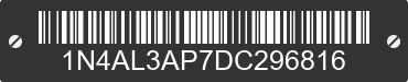 2013 NISSAN Altima 1N4AL3AP7DC296816 VIN decoded
