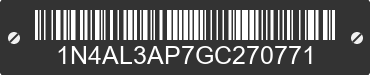 2016 NISSAN Altima 1N4AL3AP7GC270771 VIN decoded