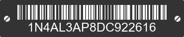 2013 NISSAN Altima 1N4AL3AP8DC922616 VIN decoded