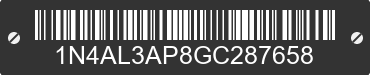 2016 NISSAN Altima 1N4AL3AP8GC287658 VIN decoded