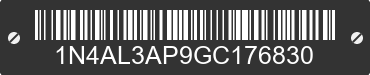 2016 NISSAN Altima 1N4AL3AP9GC176830 VIN decoded
