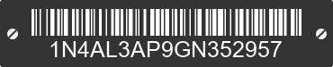 2016 NISSAN Altima 1N4AL3AP9GN352957 VIN decoded