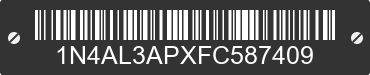 2015 NISSAN Altima 1N4AL3APXFC587409 VIN decoded