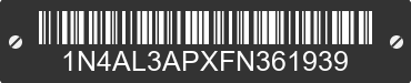 2015 NISSAN Altima 1N4AL3APXFN361939 VIN decoded