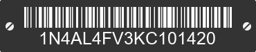 2019 NISSAN Altima 1N4AL4FV3KC101420 VIN decoded