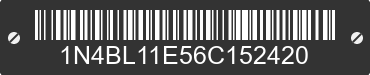 2006 NISSAN Altima 1N4BL11E56C152420 VIN decoded