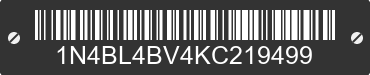 2019 NISSAN Altima 1N4BL4BV4KC219499 VIN decoded