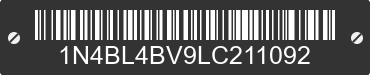 2020 NISSAN Altima 1N4BL4BV9LC211092 VIN decoded