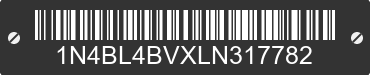 2020 NISSAN Altima 1N4BL4BVXLN317782 VIN decoded