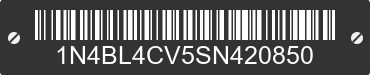2025 NISSAN Altima 1N4BL4CV5SN420850 VIN decoded