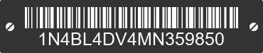 2021 NISSAN Altima 1N4BL4DV4MN359850 VIN decoded