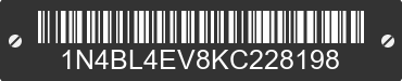 2019 NISSAN Altima 1N4BL4EV8KC228198 VIN decoded
