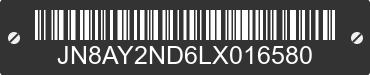 2020 NISSAN Armada JN8AY2ND6LX016580 VIN decoded