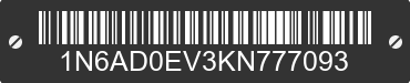 2019 NISSAN Frontier 1N6AD0EV3KN777093 VIN decoded