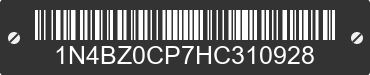 2017 NISSAN Leaf 1N4BZ0CP7HC310928 VIN decoded