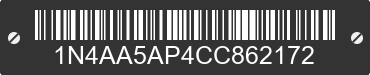 2012 NISSAN Maxima 1N4AA5AP4CC862172 VIN decoded
