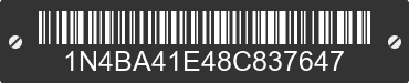 2008 NISSAN Maxima 1N4BA41E48C837647 VIN decoded
