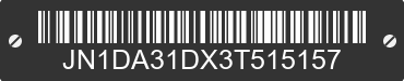 2003 NISSAN Maxima JN1DA31DX3T515157 VIN decoded