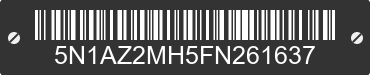 2015 NISSAN Murano 5N1AZ2MH5FN261637 VIN decoded