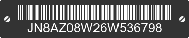 2006 NISSAN Murano JN8AZ08W26W536798 VIN decoded