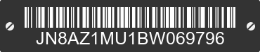 2011 NISSAN Murano JN8AZ1MU1BW069796 VIN decoded