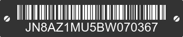 2011 NISSAN Murano JN8AZ1MU5BW070367 VIN decoded