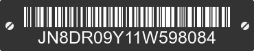2001 NISSAN Pathfinder JN8DR09Y11W598084 VIN decoded