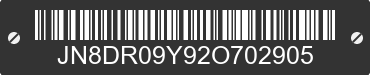2002 NISSAN Pathfinder JN8DR09Y92O702905 VIN decoded