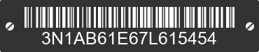 2007 NISSAN Sentra 3N1AB61E67L615454 VIN decoded