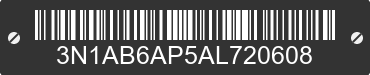 2010 NISSAN Sentra 3N1AB6AP5AL720608 VIN decoded