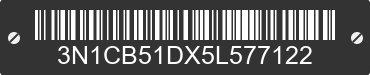 2005 NISSAN Sentra 3N1CB51DX5L577122 VIN decoded