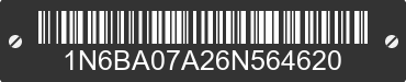 2006 NISSAN Titan 1N6BA07A26N564620 VIN decoded