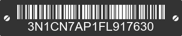 2015 NISSAN Versa 3N1CN7AP1FL917630 VIN decoded