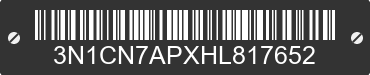2017 NISSAN Versa 3N1CN7APXHL817652 VIN decoded