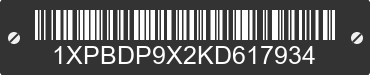 2019 PETERBILT 579 1XPBDP9X2KD617934 VIN decoded
