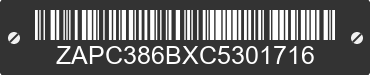 2012 PIAGGIO AND VESPA LX / S ZAPC386BXC5301716 VIN decoded