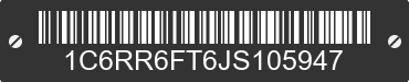 2018 RAM 1500 1C6RR6FT6JS105947 VIN decoded