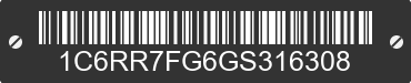 2016 RAM 1500 1C6RR7FG6GS316308 VIN decoded
