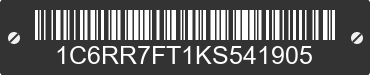 2019 RAM 1500 1C6RR7FT1KS541905 VIN decoded