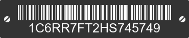 2017 RAM 1500 1C6RR7FT2HS745749 VIN decoded