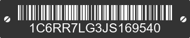 2018 RAM 1500 1C6RR7LG3JS169540 VIN decoded