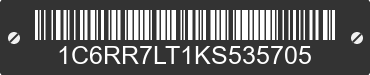 2019 RAM 1500 1C6RR7LT1KS535705 VIN decoded
