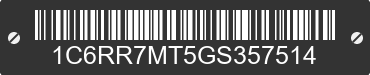 2016 RAM 1500 1C6RR7MT5GS357514 VIN decoded