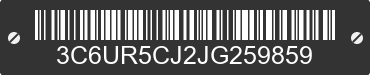 2018 RAM 2500 3C6UR5CJ2JG259859 VIN decoded