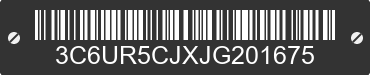2018 RAM 2500 3C6UR5CJXJG201675 VIN decoded